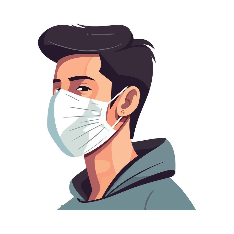 Man wearing a surgical mask vector