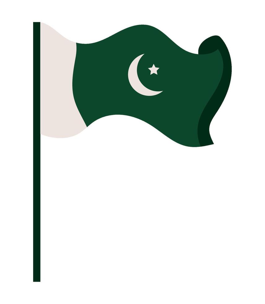 Pakistan flag waving on a white background vector
