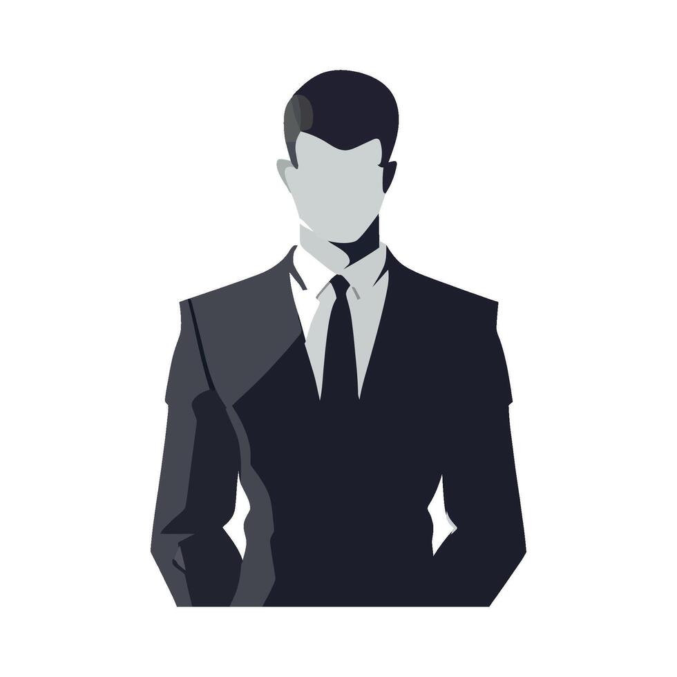 Silhouette of a man in a suit and tie vector