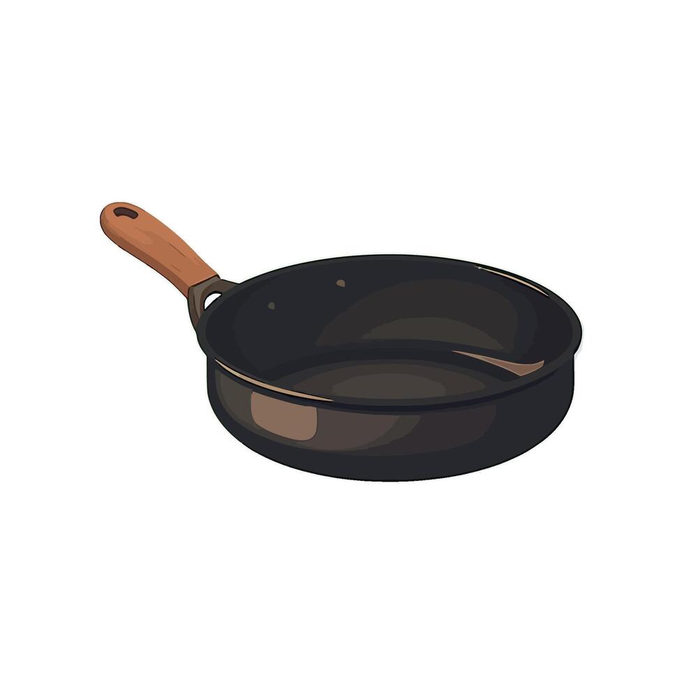 An illustration of a frying pan vector
