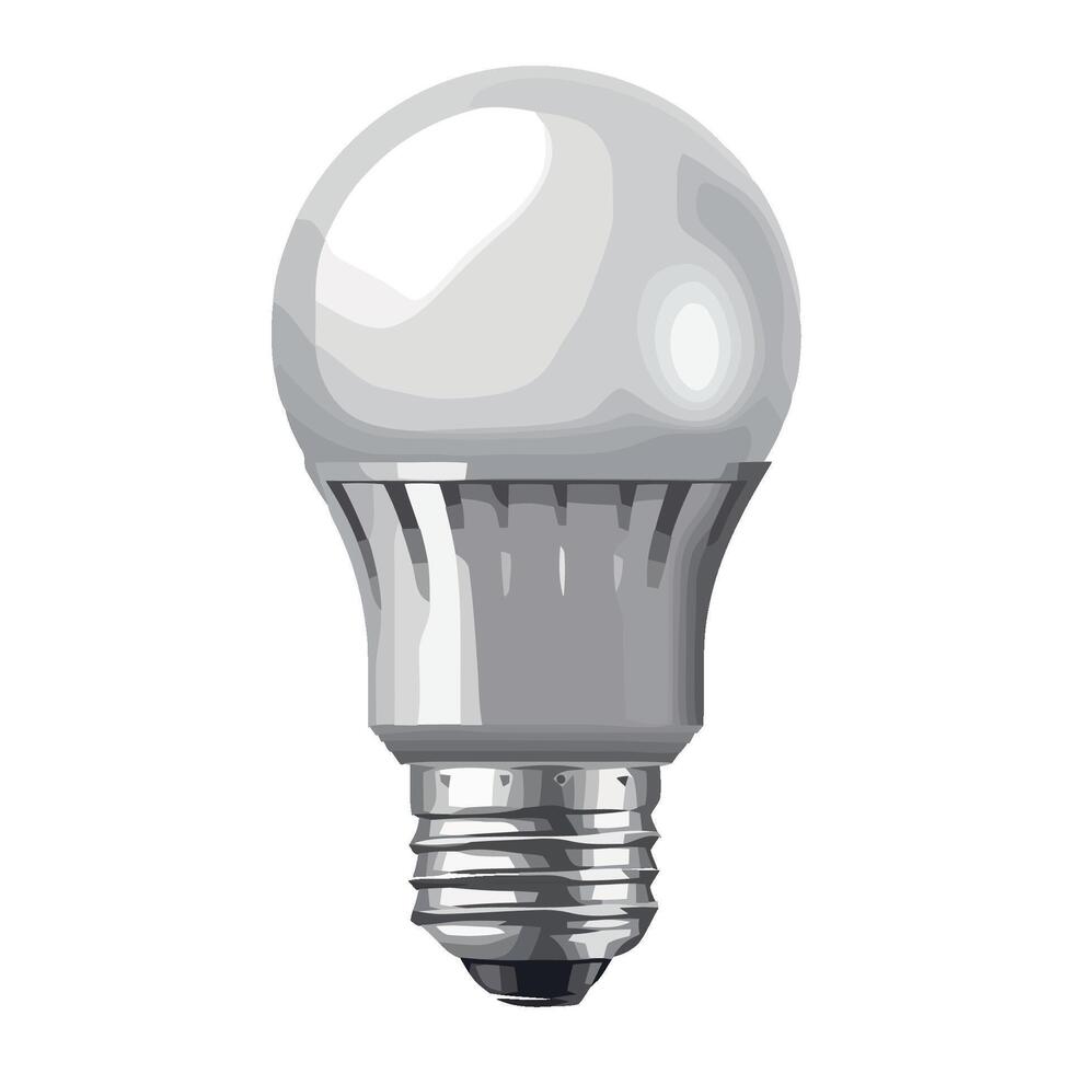 A light bulb is shown on a white background vector