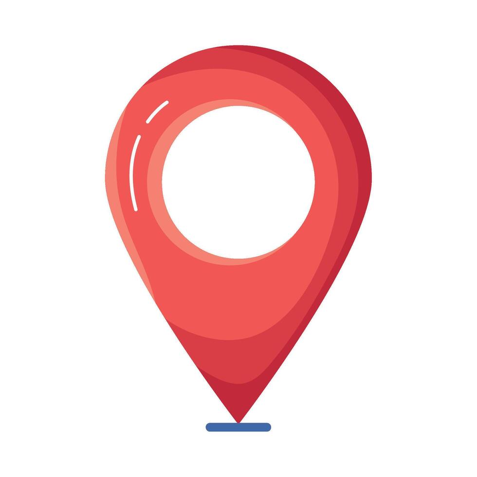 A red pin on a white background vector
