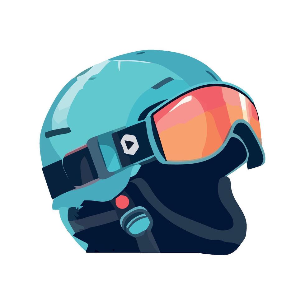 A cartoon illustration of a helmet with goggles vector