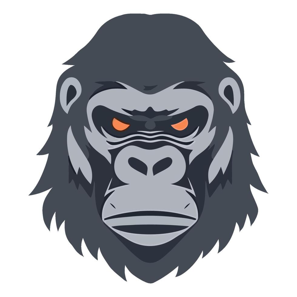 Gorilla head illustration vector