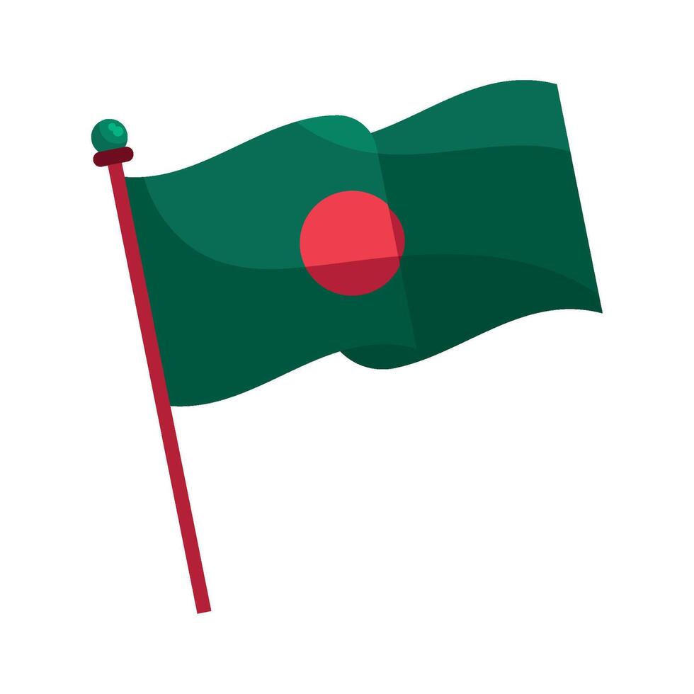 Bangladesh flag waving on a white background vector