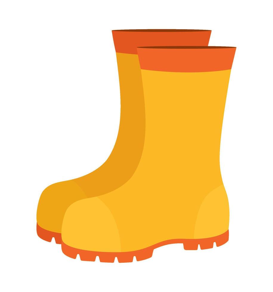 Yellow rubber boots on a white background vector