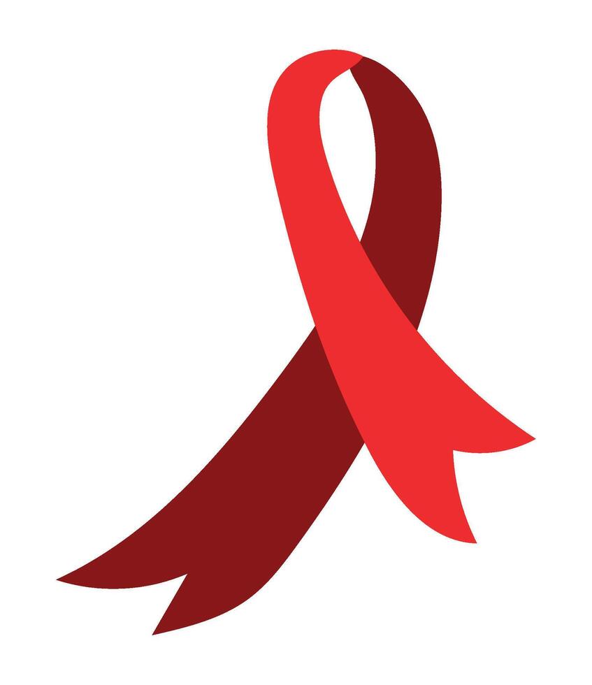Red ribbon for aids awareness vector