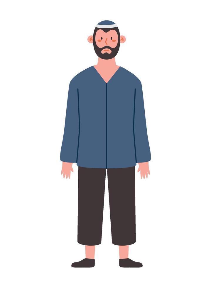 An illustration of a man with a beard vector
