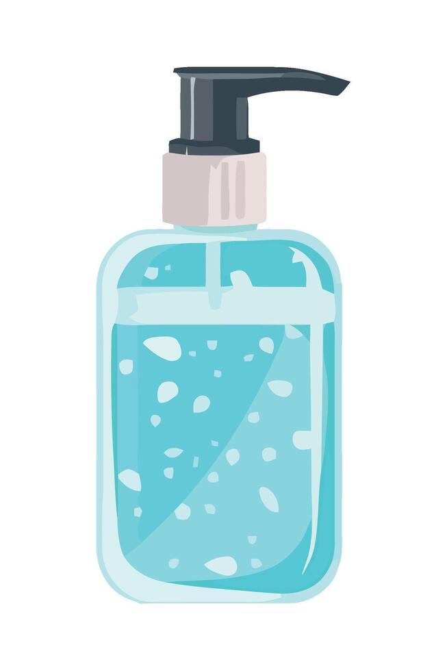 A bottle of hand sanitizer with a pump vector
