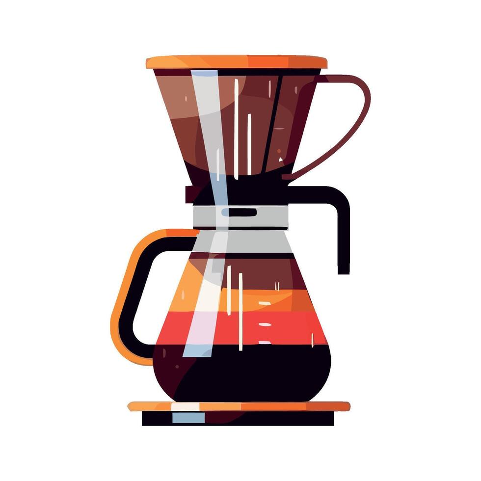 Coffee maker with coffee on white background vector