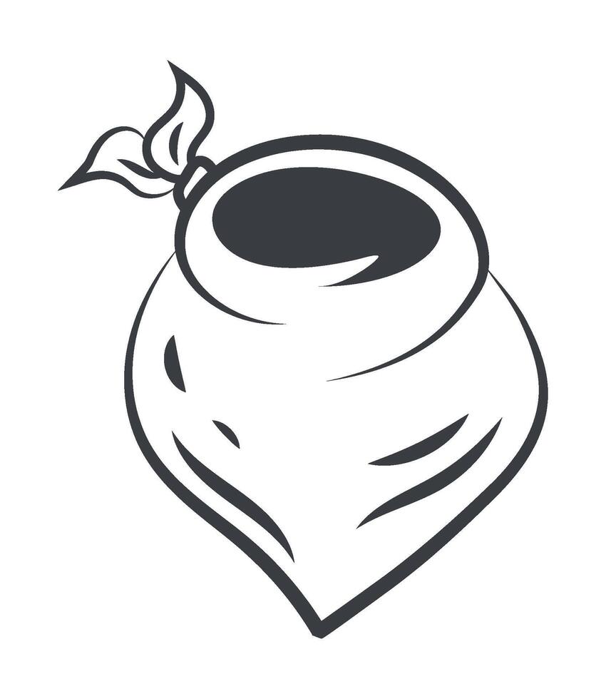 A black and white illustration of a bag of coffee vector