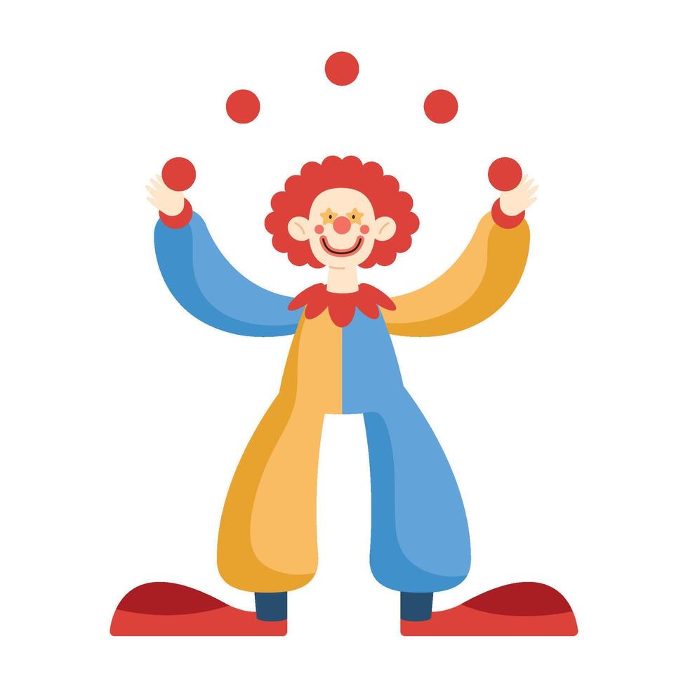 A cartoon clown juggling balls vector