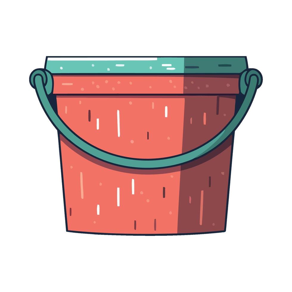 A bucket with a handle on a white background vector