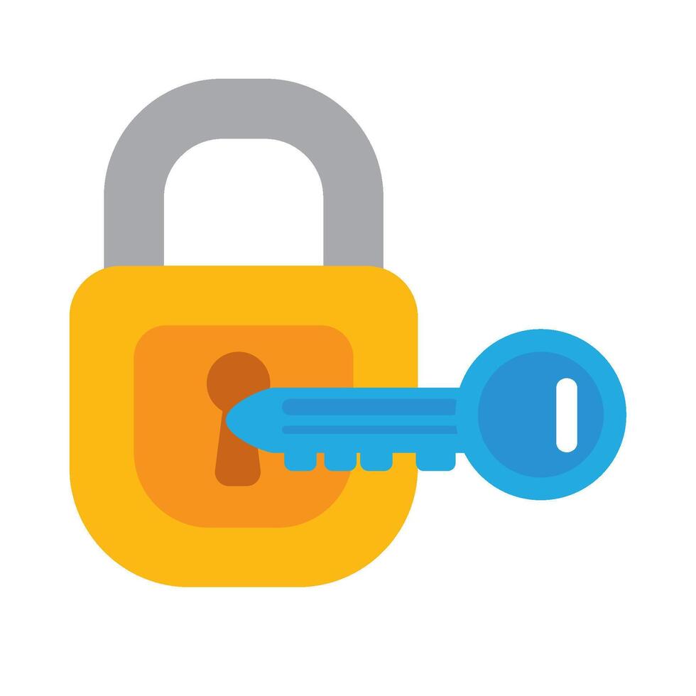 A lock with a key inside it vector