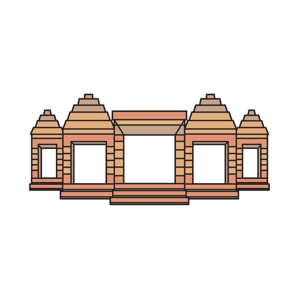 An illustration of a temple with a doorway vector