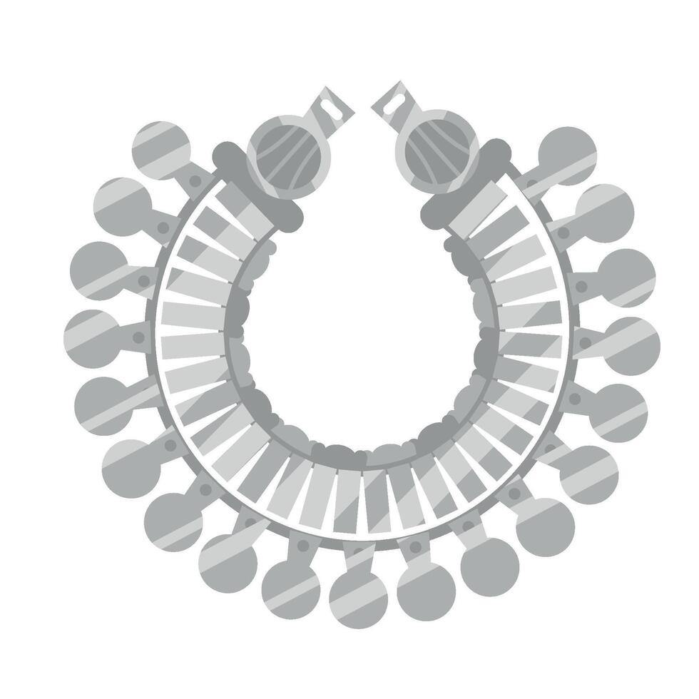 An illustration of a necklace with a circular design vector