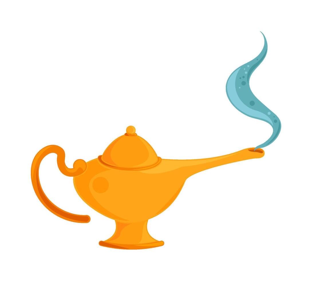 Magic lamp cartoon illustration on white background vector