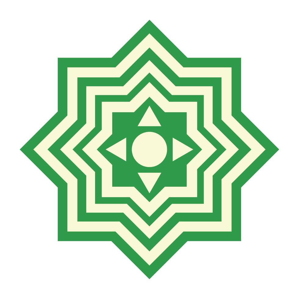 A green and white star with a star in the center vector