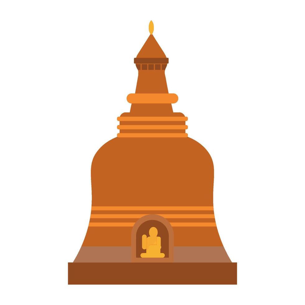 An icon of a buddha statue on top of a building vector