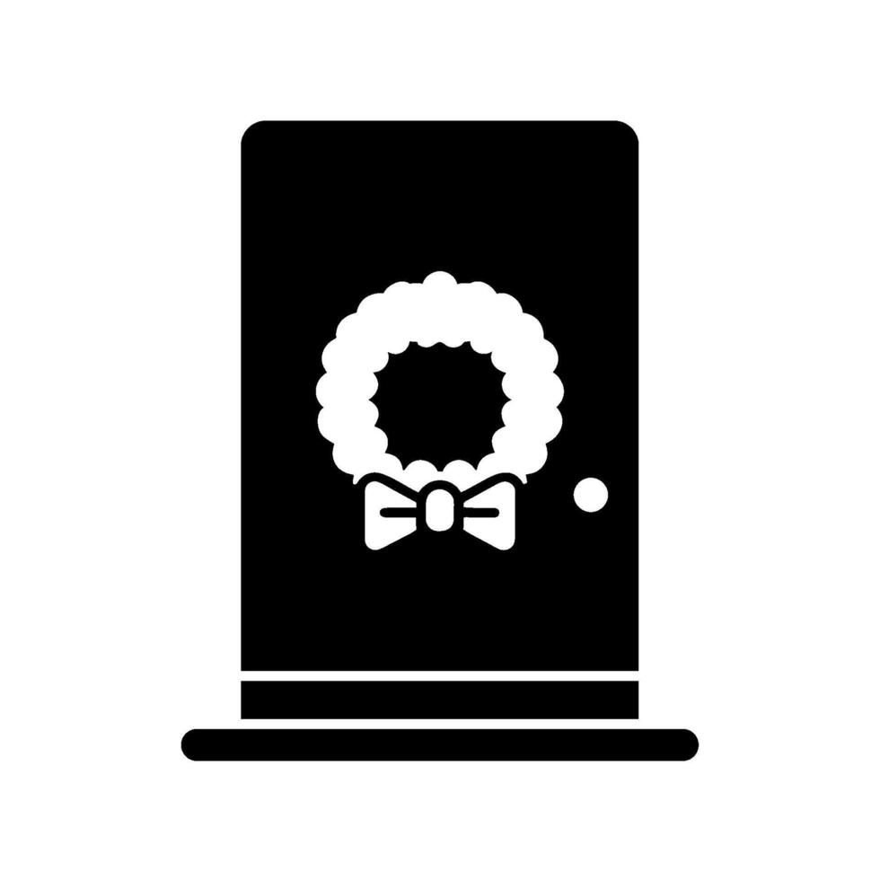Christmas door icon illustration vector