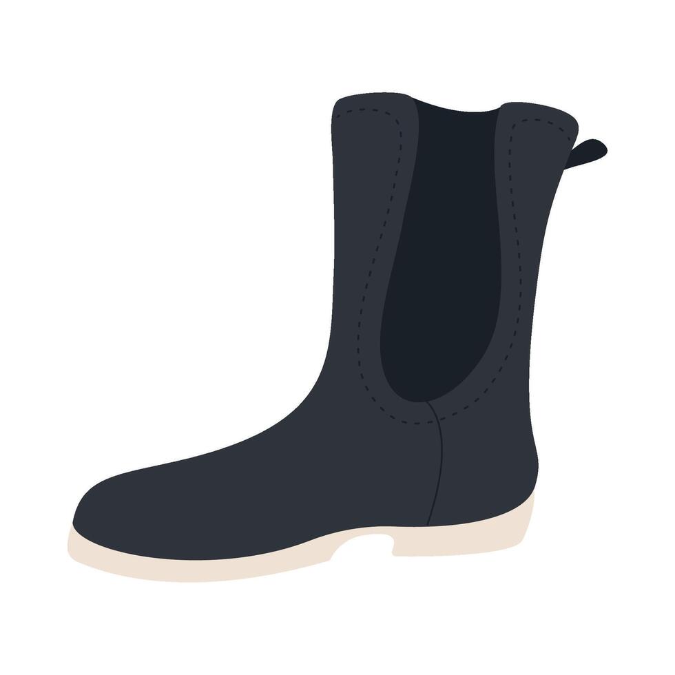 A black boot on a white background vector
