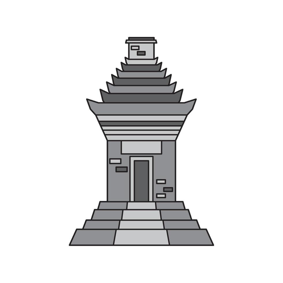 An illustration of a pagoda in a temple vector