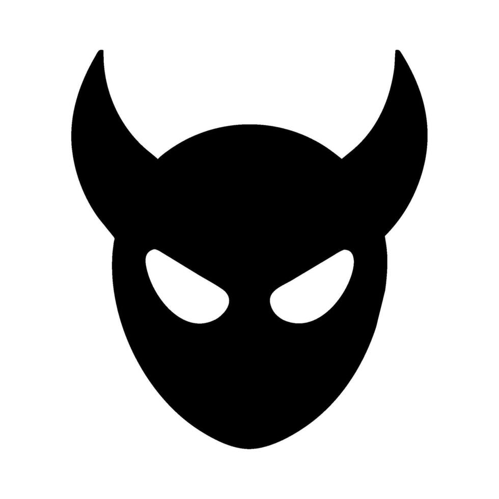 A black devil mask with horns on a white background vector
