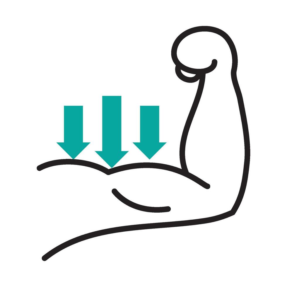 A man is holding a barbell with arrows pointing up vector