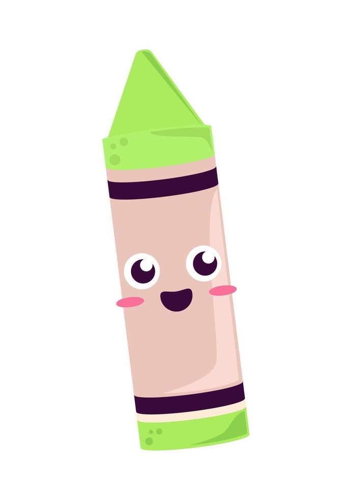 Crayon with cute face illustration vector