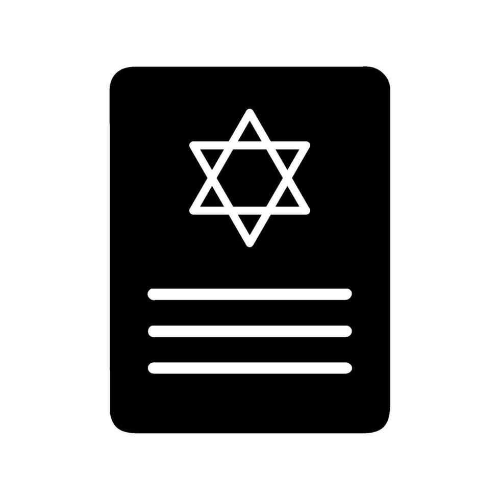 A black and white icon of a star of david vector