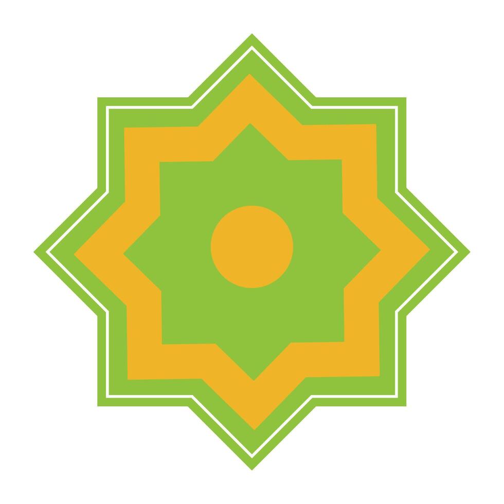 A green and yellow star with a center vector