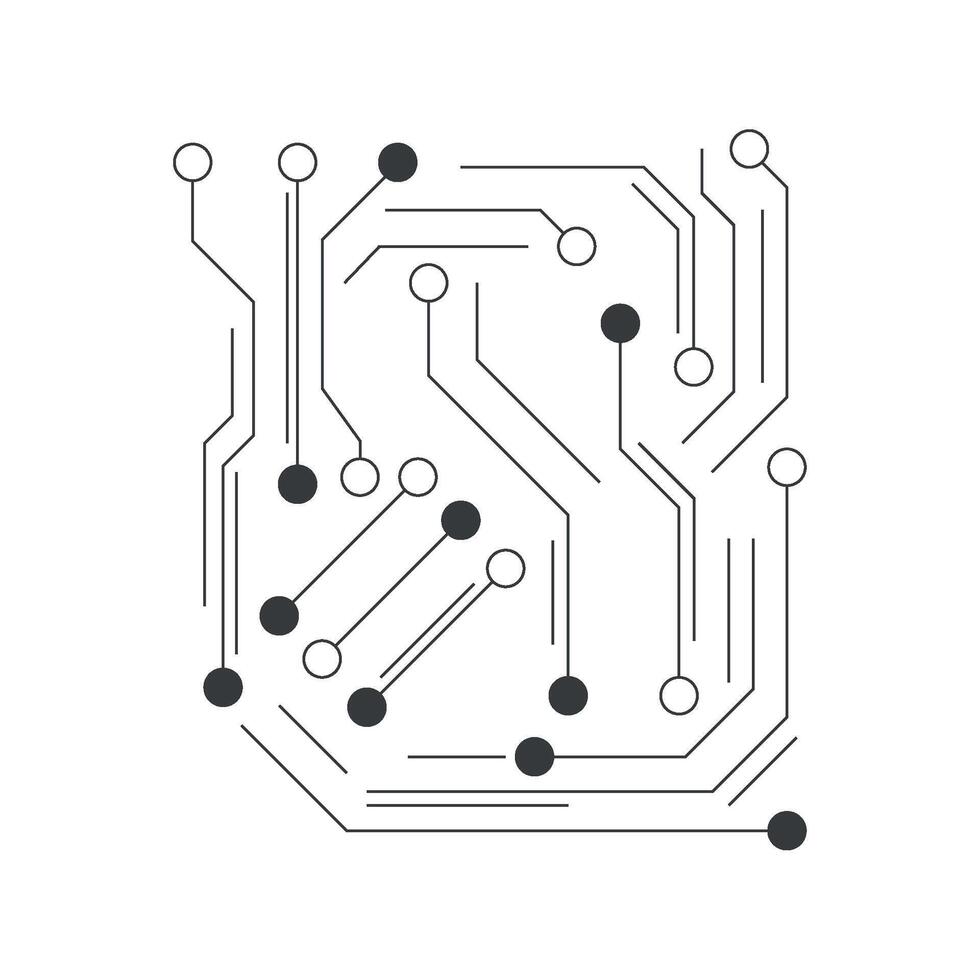 Circuit board with black dots on it vector