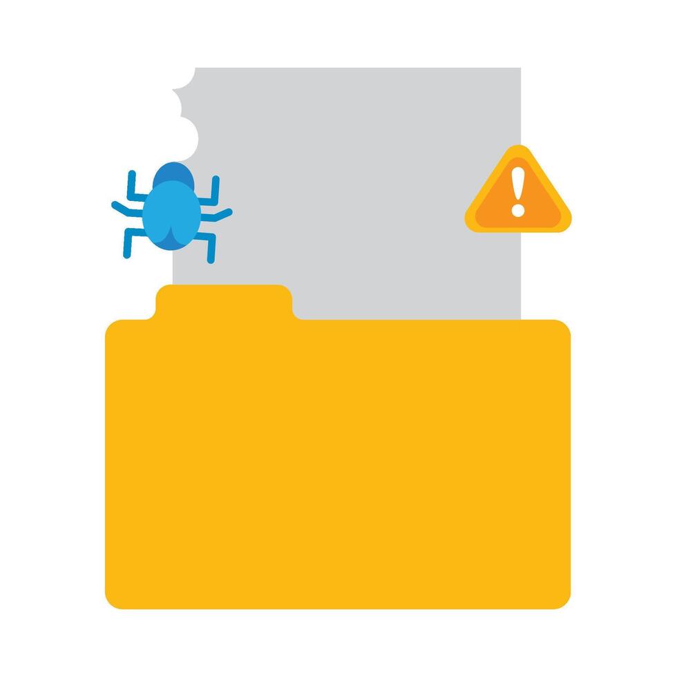 A folder with a spider and a yellow sign vector