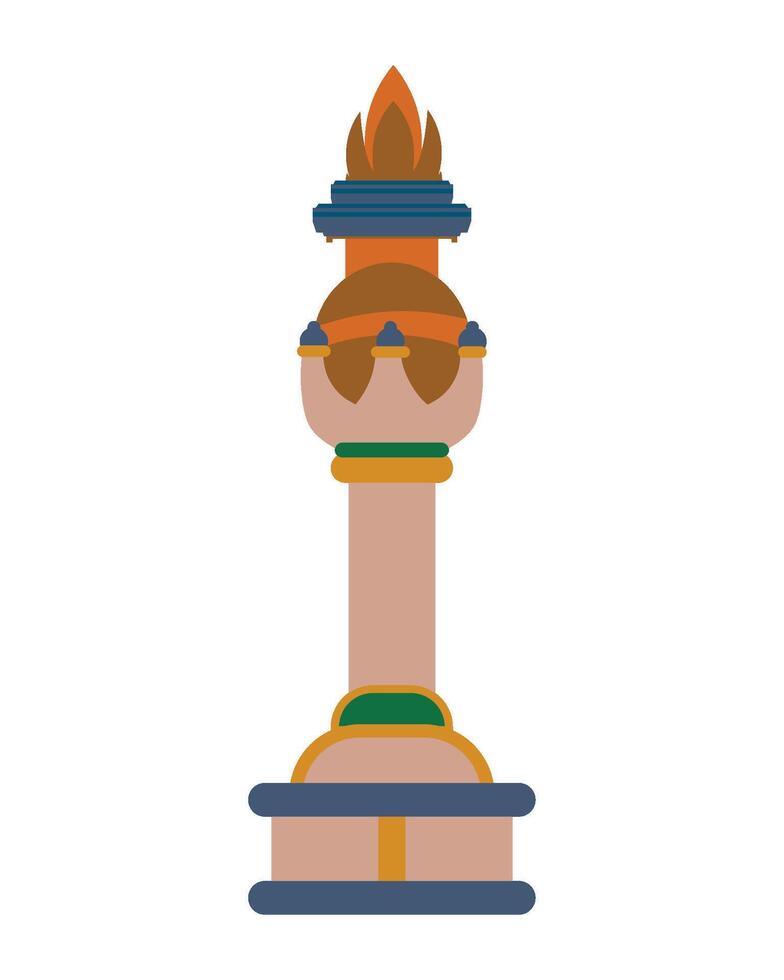 A statue of a man with a torch on top vector