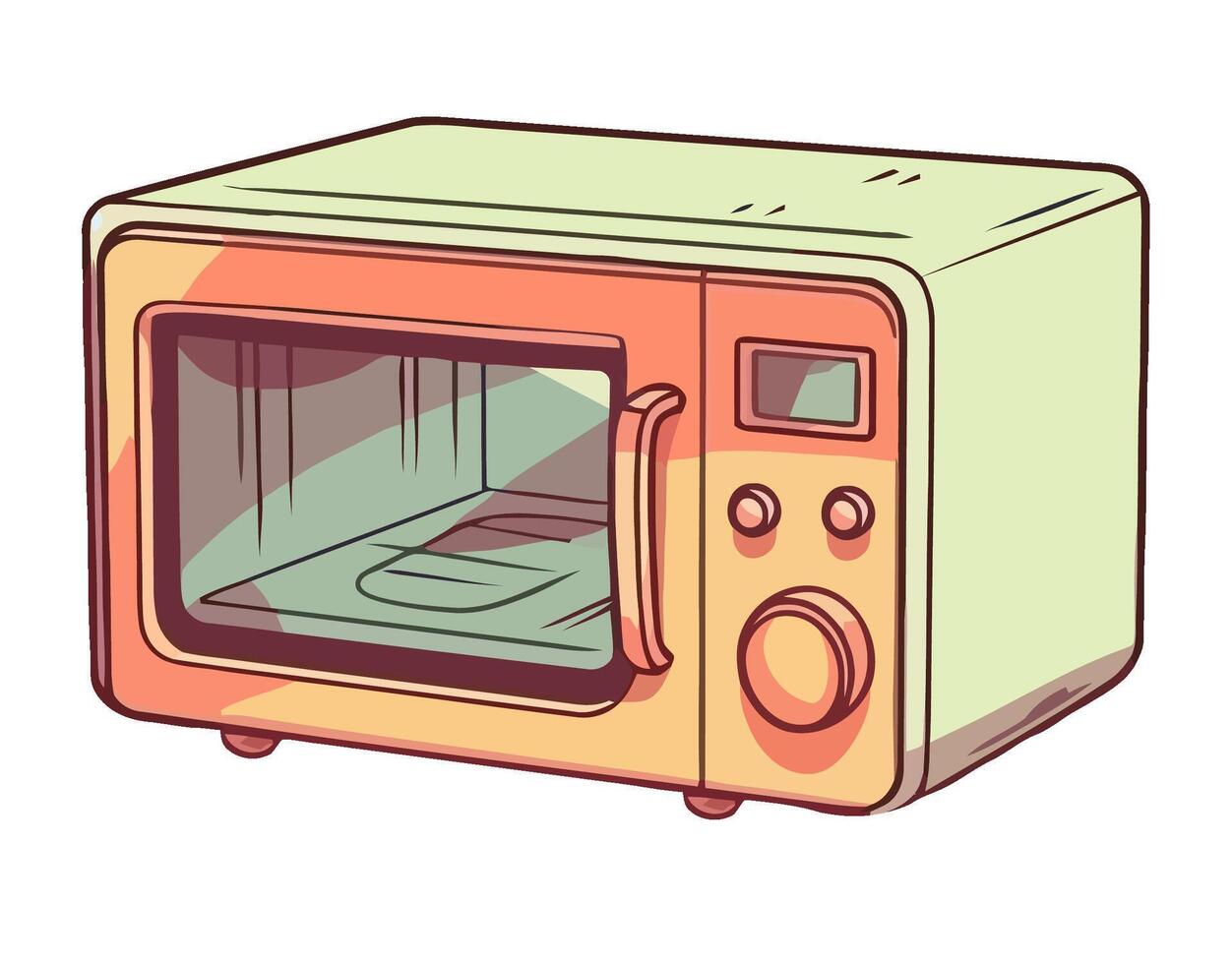 A cartoon microwave oven on a white background vector