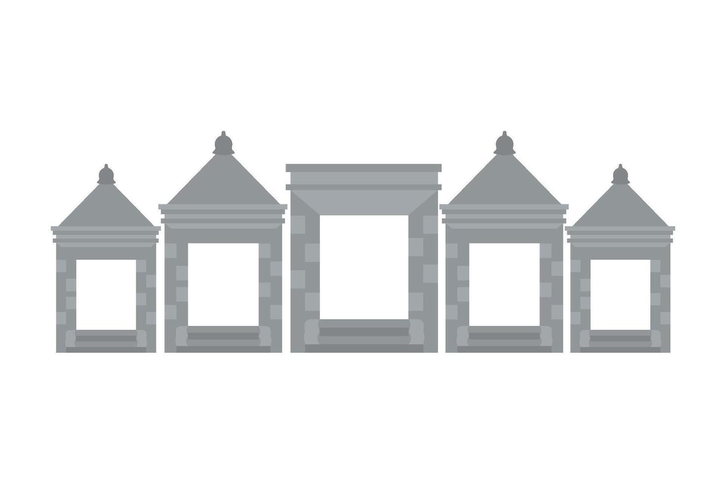 A set of four windows with a white background vector