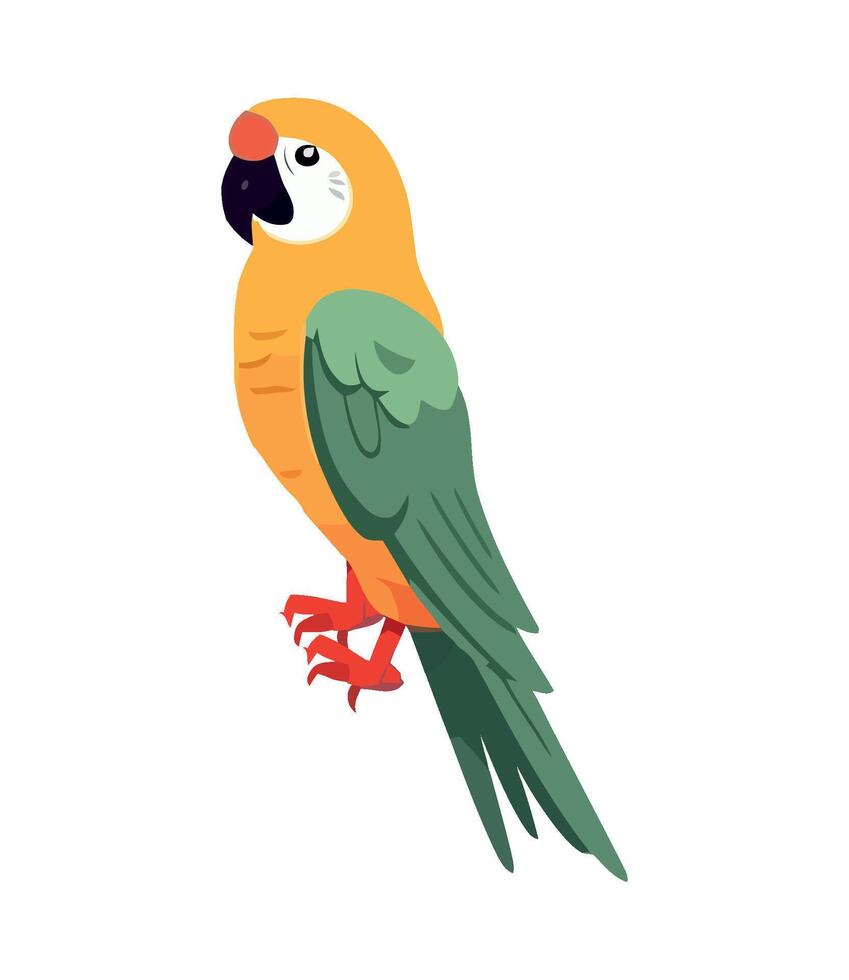 A cartoon parrot with a green and orange beak vector
