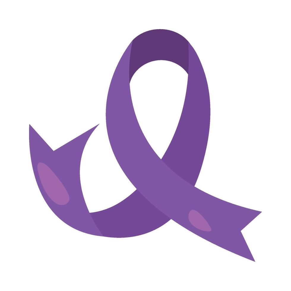 Purple ribbon icon on white background vector