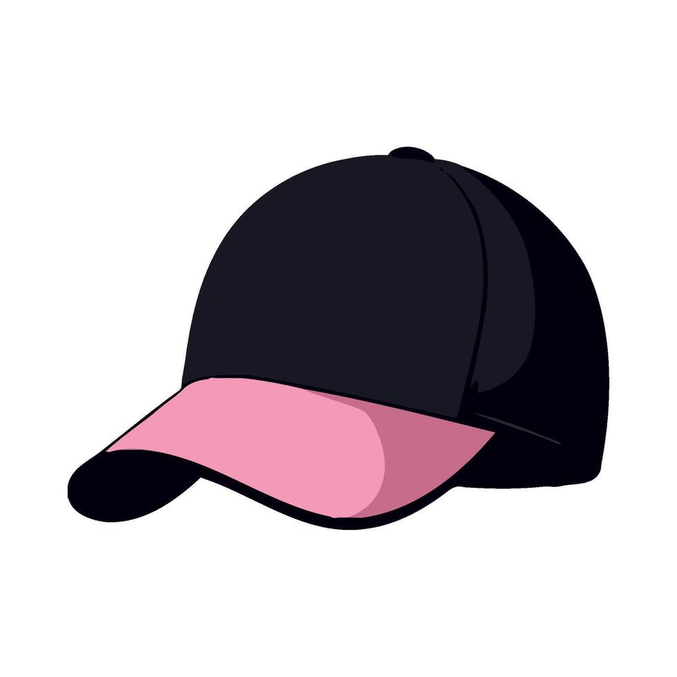 A black baseball cap with pink band vector