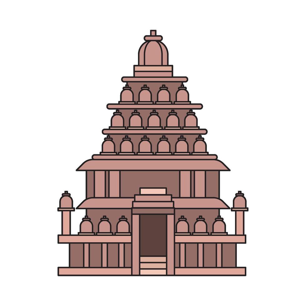 An illustration of a temple in india vector