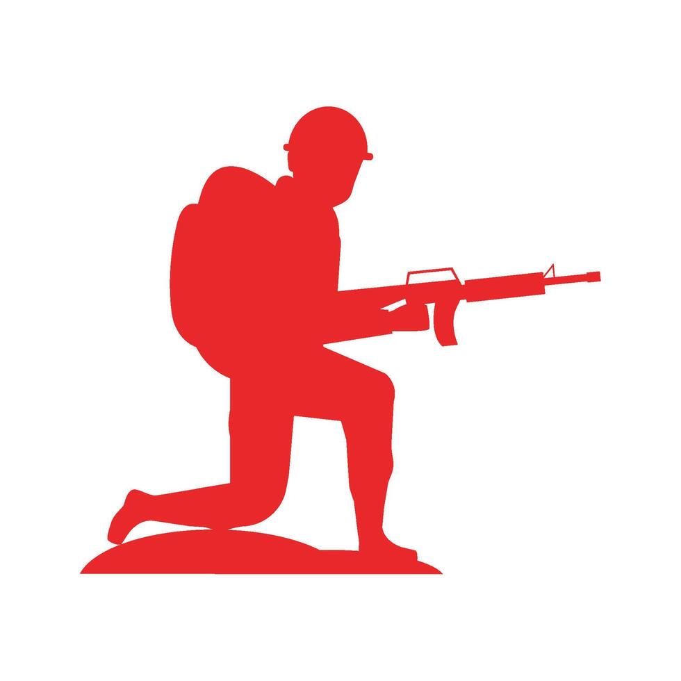 A silhouette of a soldier with a rifle vector