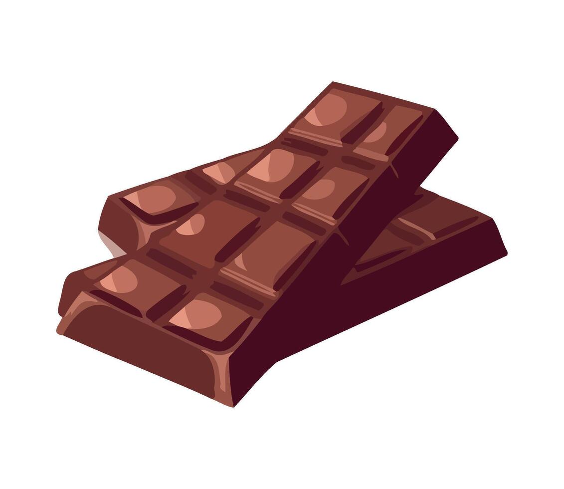 A piece of chocolate bar on a white background vector