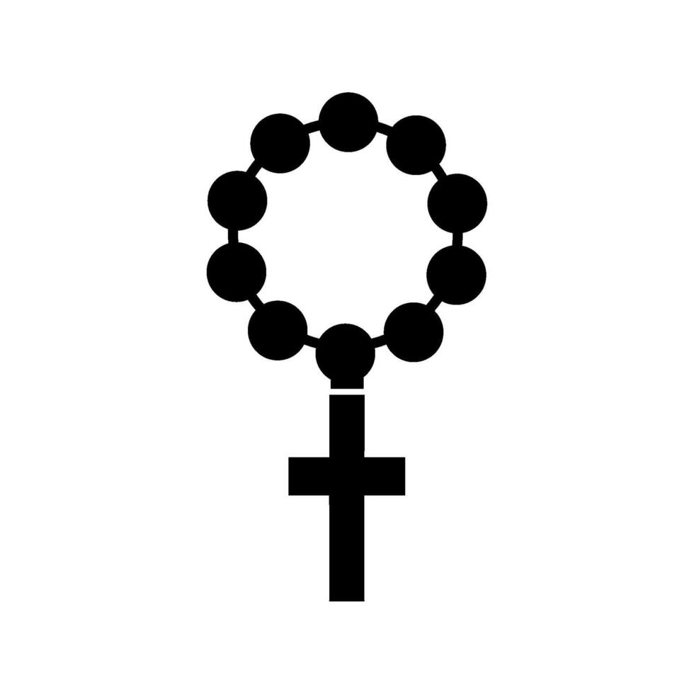 A rosary with a cross on it vector