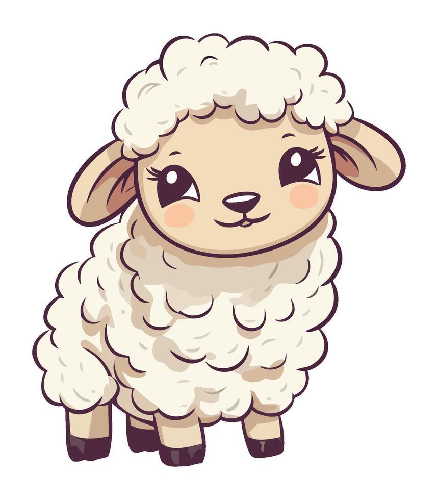 Cute little sheep illustration vector