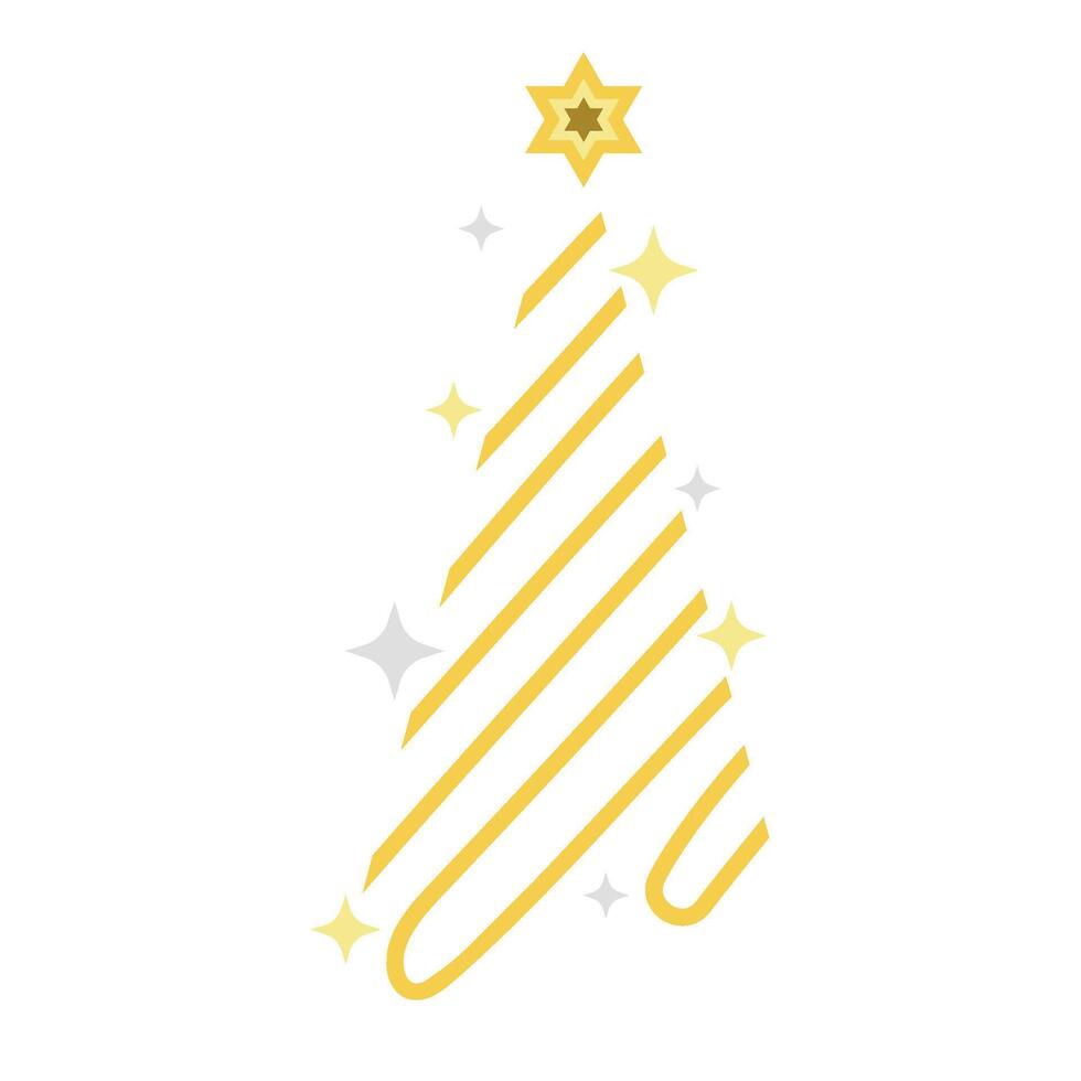 A christmas tree with a star on top vector