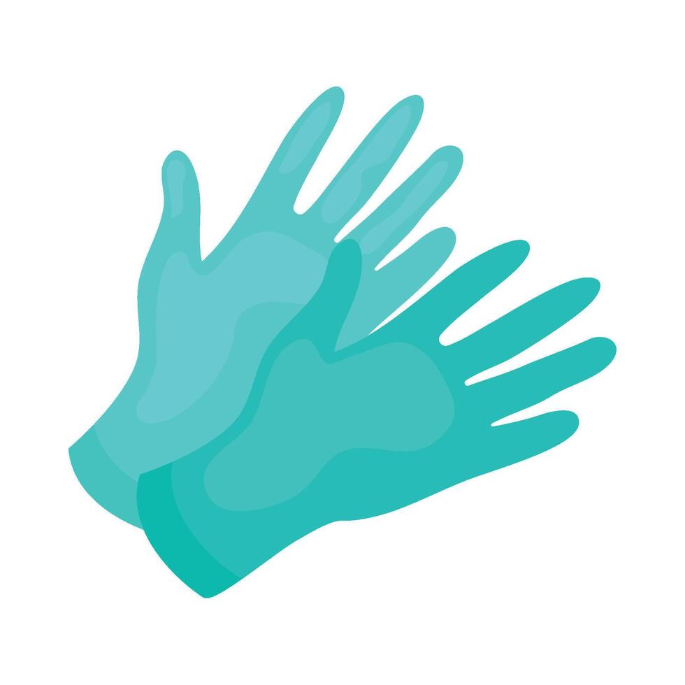 Two gloves are shown on a white background vector