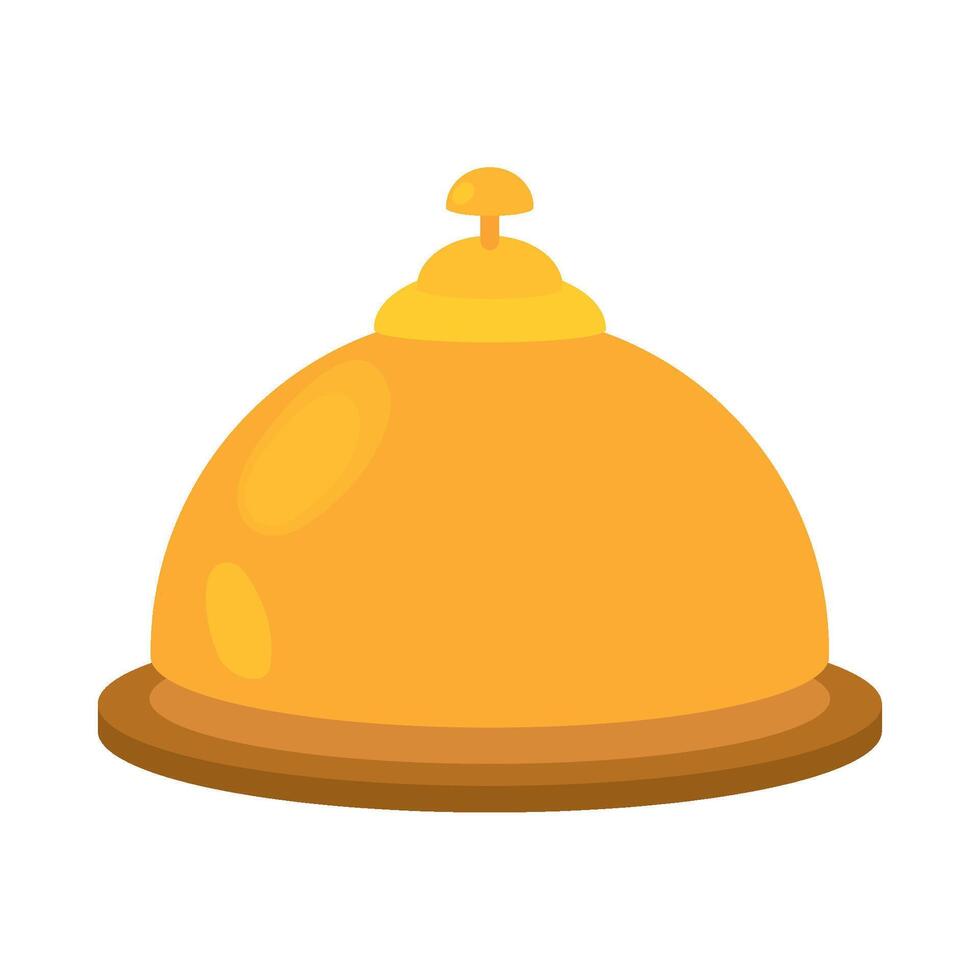 A yellow bell with a wooden stand on top vector