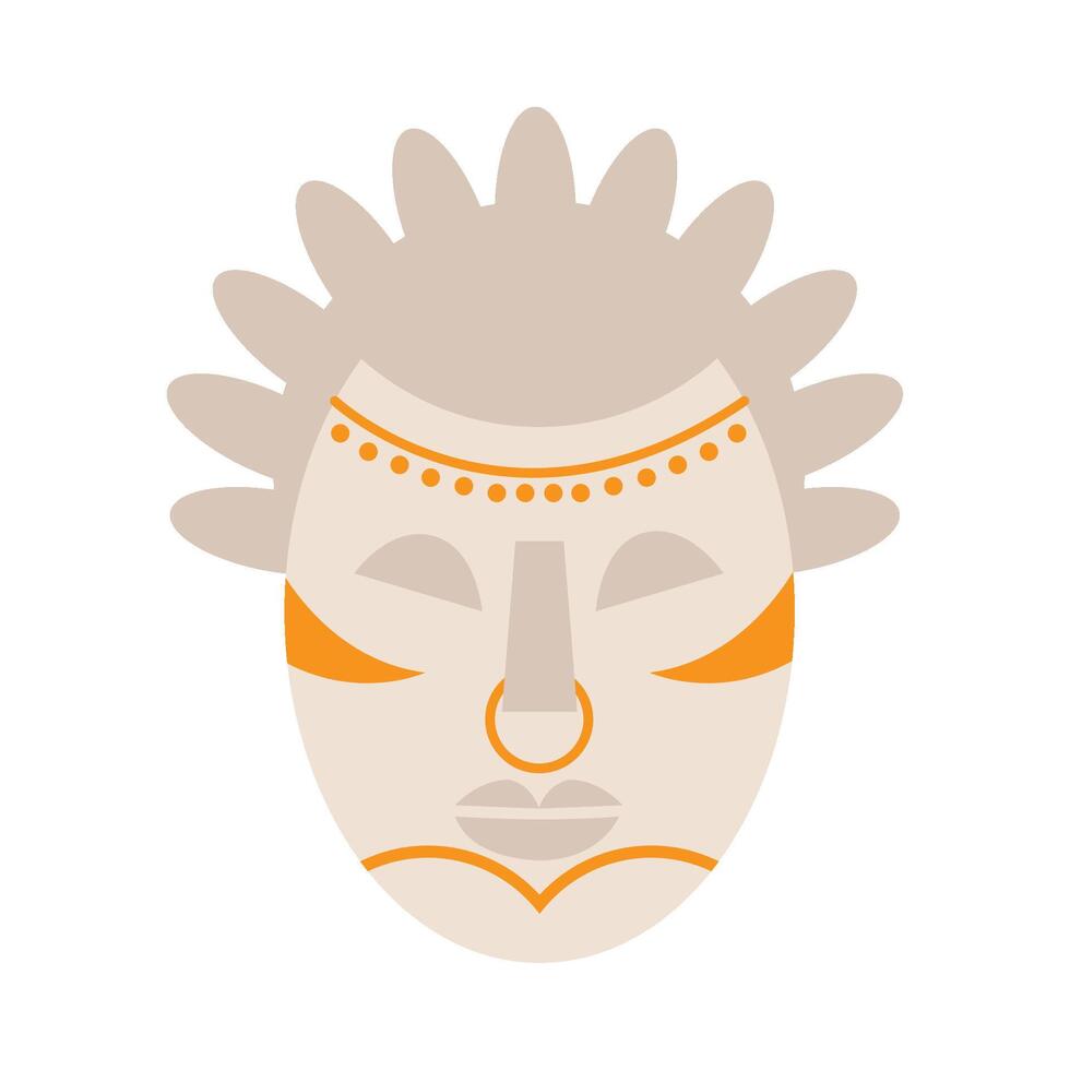 An illustration of a tribal mask vector