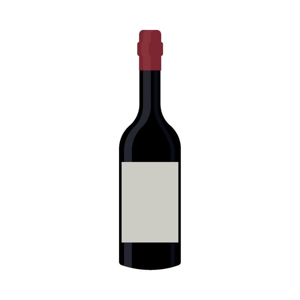 A bottle of wine on a white background vector