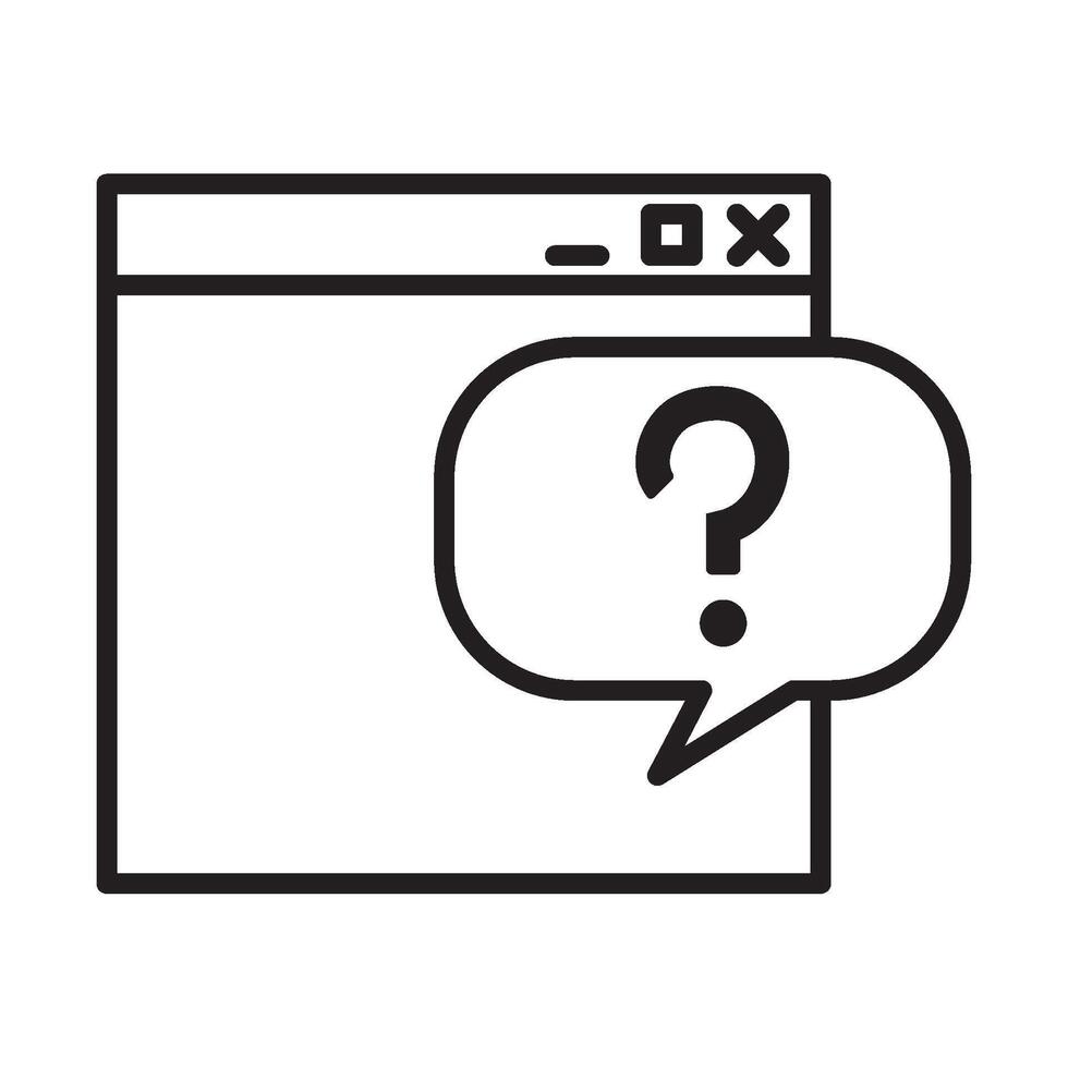 Question mark icon on a computer screen vector